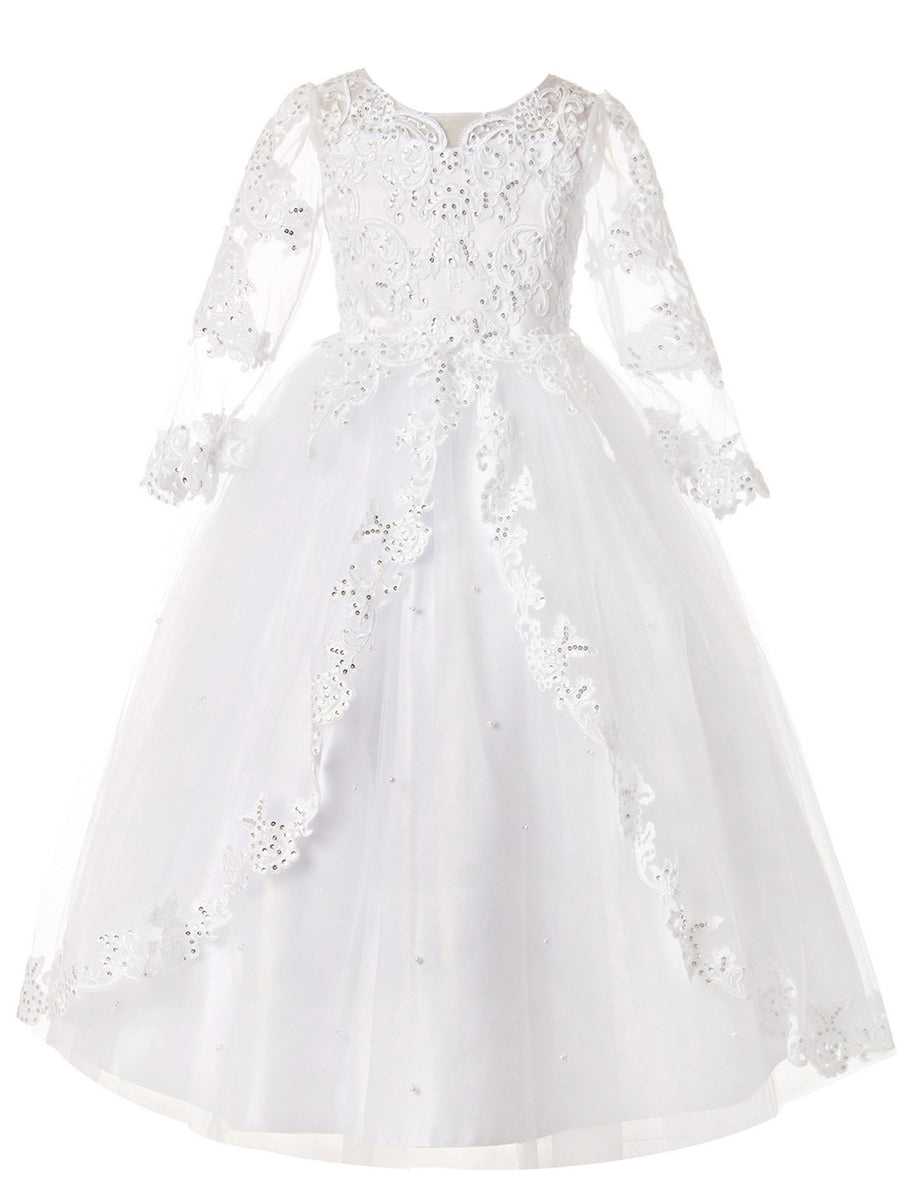 Plus size first deals communion dresses