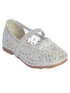 Baby Girls Silver Rhinestone Elastic Strap Mesh Ballet Flats 1-4 Baby - SophiasStyle.com