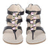 L'Amour Black Jeweled Gladiator T Strap Sandal Little Girl 11-4 - SophiasStyle.com