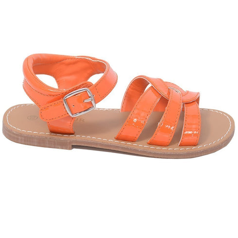 L'Amour Patent Orange Woven Strap Summer Sandals Toddler Girls 5-10 - SophiasStyle.com