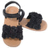 L'Amour Black Sparkle Flower Strap Summer Sandal Little Girl 11-2 - SophiasStyle.com