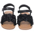 L'Amour Black Sparkle Flower Strap Summer Sandal Little Girl 11-2 - SophiasStyle.com