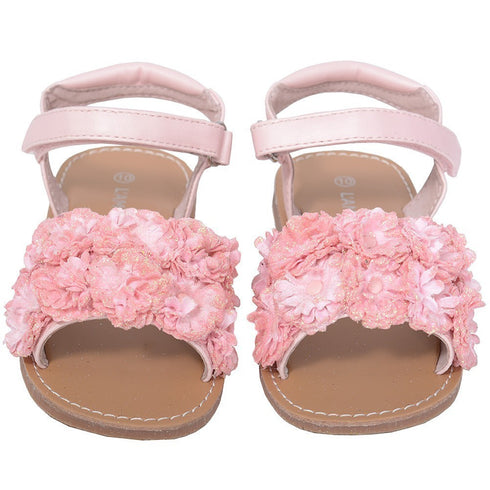 L'Amour Pink Sparkle Flower Summer Sandal Toddler Girl 5-10 - SophiasStyle.com