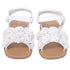 L'Amour White Sparkle Flower Strap Summer Sandal Little Girl 11-2 - SophiasStyle.com
