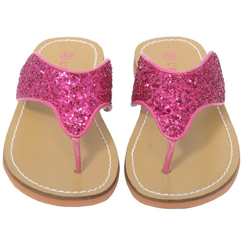 L'Amour Fuchsia T Strap Flip Flop Summer Spring Sandal Toddler Girl 7-10 - SophiasStyle.com