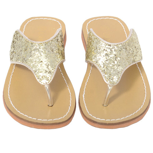 L'Amour Gold T Strap Flip Flop Summer Spring Sandal Toddler Girl 7-10 - SophiasStyle.com