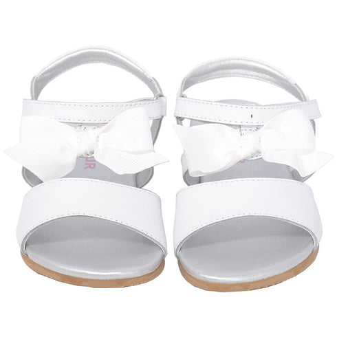 L'Amour White Bow Straps Spring Summer Sandals Toddler Girls 7-10 - SophiasStyle.com