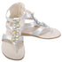 L'Amour Silver Jeweled Gladiator T Strap Sandal Toddler Girl 7-10 - SophiasStyle.com