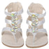 L'Amour Silver Jeweled Gladiator T Strap Sandal Toddler Girl 7-10 - SophiasStyle.com
