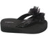 L'Amour Black Sequin Strap Flower Flip Flop Sandals Little Girls 11-4 - SophiasStyle.com