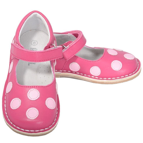 L'Amour Fuchsia Pink Dot Mary Jane Dress Shoe Baby Toddler Girl 4-10 - SophiasStyle.com