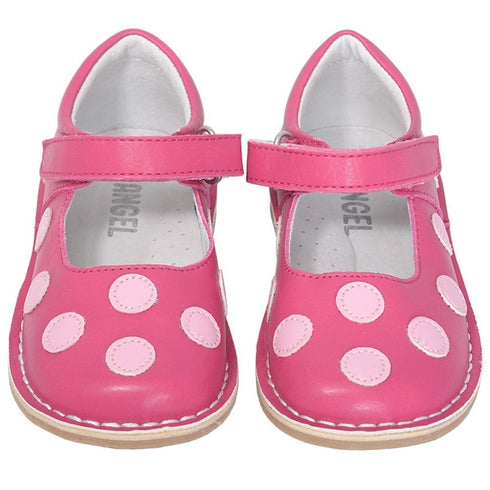 L'Amour Fuchsia Pink Dot Mary Jane Dress Shoe Baby Toddler Girl 4-10 - SophiasStyle.com