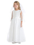 Sweet Kids Girls White Embroidered Lace Scallop Special Occasion Dress 2-5 - SophiasStyle.com