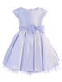 Sweet Kids Little Girls Lilac Full Pleated Satin Bow Flower Girl Dress 2-6 - SophiasStyle.com