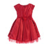 Sweet Kids Little Girls Red Satin Full Pleated Bow Accent Christmas Dress 2-6 - SophiasStyle.com