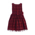 Sweet Kids Little Girls Burgundy Flocked Glitter Plaid Mesh Christmas Dress 2-6 - SophiasStyle.com