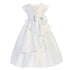 Sweet Kids Girls White Satin Cascading Ribbon Accent Communion Dress 6-16 - SophiasStyle.com