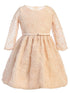 Sweet Kids Big Girls Champagne Rosette Mesh Junior Bridesmaid Dress 7-12 - SophiasStyle.com