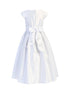 Sweet Kids Big Girls White Pleated Satin Pocketed Communion Dress 7-16 - SophiasStyle.com