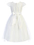 Little Girls Off White Cord Sequin Embroidered Lace Tulle Flower Girl Dress 2-6 - SophiasStyle.com