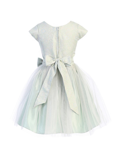Sweet Kids Baby Girls Sage Floral Jacquard Multi Tone Tulle Easter Dress 6-24M - SophiasStyle.com