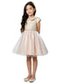 Big Girls Blush Daisy Jacquard Collar Tulle Junior Bridesmaid Dress 7-12 - SophiasStyle.com