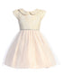 Little Girls Blush Daisy Jacquard Collar Tulle Flower Girl Dress 2-6 - SophiasStyle.com