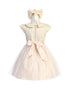 Little Girls Blush Daisy Jacquard Collar Tulle Flower Girl Dress 2-6 - SophiasStyle.com