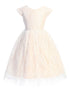 Girls Blush French Lace Peek A Boo Tulle Junior Bridesmaid Dress 7-16 - SophiasStyle.com
