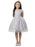 Little Girls Lavender Pearl Trim Floral Lace Crystal Tulle Flower Girl Dress 2-6 - SophiasStyle.com
