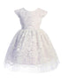 Little Girls Lavender Pearl Trim Floral Lace Crystal Tulle Flower Girl Dress 2-6 - SophiasStyle.com
