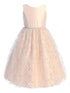 Little Girls Blush Satin Diamond Sequin Crystal Tulle Flower Girl Dress 2-6 - SophiasStyle.com
