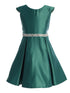 Sweet Kids Big Girls Hunter Green Flutter Sleeve Junior Bridesmaid Dress 7-16 - SophiasStyle.com