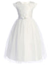 Sweet Kids Girls Satin Tulle Dress with Lace Pop Over Top and Satin Double Bow, Sizes 2-16 - SophiasStyle.com