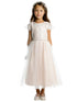 Sweet Kids Girls Sequin Lace Top Dress with Satin and Crystal Tulle Skirt and Petite Rhinestone Waist Trim, Sizes 2-16 - SophiasStyle.com