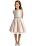 Sweet Kids Girls Satin Dress with Pleated Skirt, Crystal Tulle Hem and Rhinestone Waist Trim, Sizes 2-16 - SophiasStyle.com