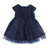 Sweet Kids Baby Girls Navy Satin Full Pleated Bow Accent Christmas Dress 6-24M - SophiasStyle.com