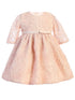 Sweet Kids Baby Girls Blush Rosette Mesh Satin Belt Easter Dress 6-24M - SophiasStyle.com