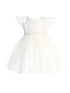 Baby Girls Off White Cord Sequin Embroidered Lace Flower Girl Dress 6-24 Months - SophiasStyle.com