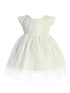 Baby Girls Sage French Lace Peek A Boo Tulle Flower Girl Dress 6-24 Months - SophiasStyle.com