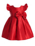 Sweet Kids Baby Girls Red Flutter Sleeve Pleated Flower Girl Dress 6-24 Months - SophiasStyle.com