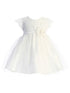 Baby Girls Off White Floral Patch Waist Lace Flower Girl Dress 6-24 Months - SophiasStyle.com