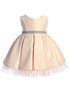 Sweet Kids Baby Girls Satin Dress with Pleated Skirt, Crystal Tulle Hem and Rhinestone Waist Trim, Sizes 6-24Months - SophiasStyle.com