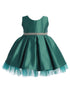 Sweet Kids Baby Girls Satin Dress with Pleated Skirt, Crystal Tulle Hem and Rhinestone Waist Trim, Sizes 6-24Months - SophiasStyle.com