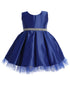 Sweet Kids Baby Girls Satin Dress with Pleated Skirt, Crystal Tulle Hem and Rhinestone Waist Trim, Sizes 6-24Months - SophiasStyle.com