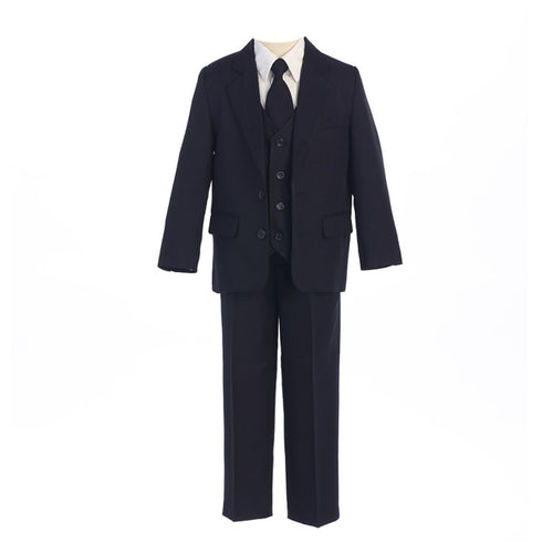 Sweet Kids Big Boys Navy Button Jacket Vest Shirt Tie Pant Suit 8-20 Husky - SophiasStyle.com