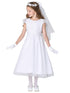 Lito Girls White Embroidered Bodice Tulle Skirt Communion Dress 6-12 - SophiasStyle.com
