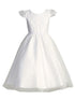 Lito Girls White Embroidered Bodice Tulle Skirt Communion Dress 6-12 - SophiasStyle.com
