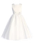 Lito Girls White Satin Top Crystal Organza Skirt Communion Dress 6-12 - SophiasStyle.com