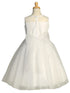 Lito Girls White Corded Tulle Sleeveless Communion Dress 6-12 - SophiasStyle.com